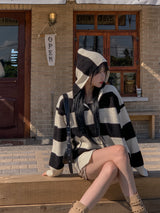 (UNISEX) エバーストライプニットフード