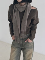 ソフトリップラインニット/Soft lip line knit (5color)