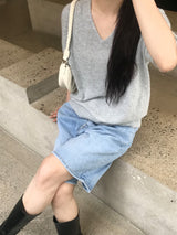 Moana denim half pants 