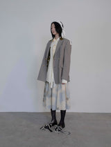 Warm Grey Check Breasted Jacket (6635880317046)