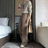 カシミアハッチラウンドカーディガン