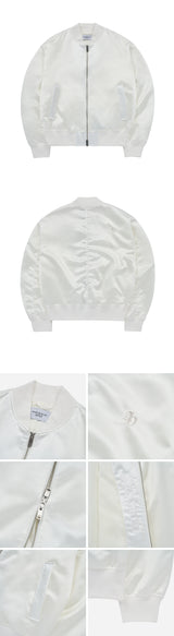 [24SS] パッカリングサテン MA-1 ジャケット IVORY