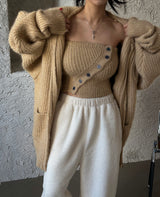 soft wool string jogger wide pants