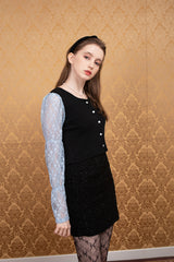 lace up cardigan black (6651906457718)