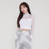 シースルービッグクロップTシャツ/TOP(8218) see-through big crop Tee