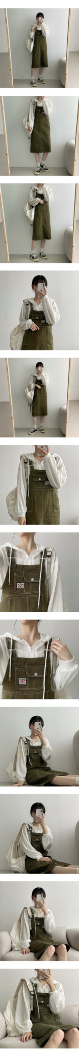 ティンクステッチポケットサスペンダードレス / Tinku Stitch Pocket Suspender Dress