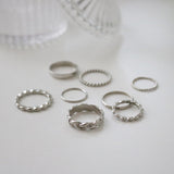 [8セット] デイリーチェーンレイヤードリングセット / [8 set] Daily Chain Layered Ring Set
