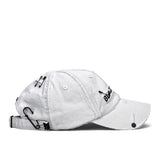 BBD Cross Damage Custom Denim Cap (White)