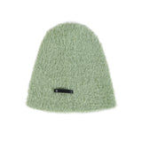 VA Brooch Soft Angora Beanie Lightkhaki