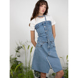 スカーフデニムチューブトップ / SCARF DENIM TUBE TOP - SKY BLUE