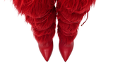 Real Leather Fur Boots(Red)