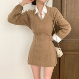 [4color]twisted knit dress