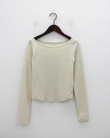 Slim boat neck T-shirt (4color)