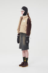 ドゥードゥルチェリーサークルロゴダウンベスト／DOODLE CHERRY CIRCLE LOGO PADDING VEST [BEIGE]