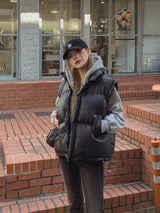 (UNISEX) オプトショルダーレザーベストダウン