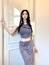リボンアイレットスリ－ブレス/879. Ribbon eyelet sleeveless (2color)
