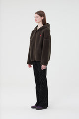 チェリーフリースフーディー付きジャンパー / CHERRY FLEECE HOODIE JUMPER [BROWN]