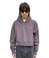 プリントクロップドフーディ / Print Cropped Hoodie-CHARCOAL