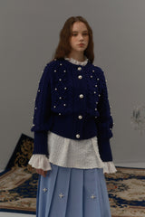 Pearls cable cardigan