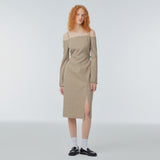 Off-the-shoulder slim long dress