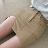 スリットスパンデニムスカートパンツ