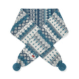 CHERRY BOHEMIAN POMPOM MUFFLER [BLUE]