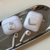 Black - Marshmallow Rabbit AirPods Case_matt
