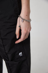 ピンクキュービックハートサージカルブレスレット / PINK CUBIC HEART SURGICAL BRACELET SILVER