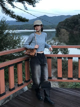 プラントワイドデニムパンツ