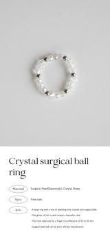 クリスタルサージカルボールリング/Crystal surgical ball ring