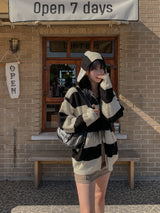 (UNISEX) エバーストライプニットフード