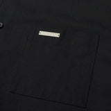 Solid Overfit Long sleeve shirt [BLACK] (6618543161462)