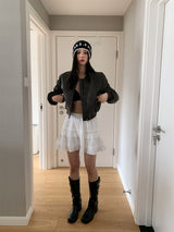 vintage leather zip-up