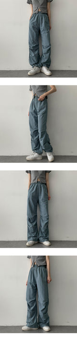 ツーウエストストリングニーピンタックベンダブルパンツ / Two-Waist String Knee Pin Tuck Bendable Pants