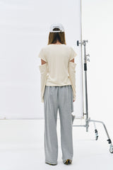 ベルベットカットアウトウォーマーTシャツ / Velvet Cut-out Warmer t (4 colors)