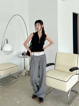 オビカラーマッチングスラックス / Obi color matching slacks (2color)