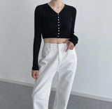 Miss Daily V-Neck Cropped Cardigan [4 colors]