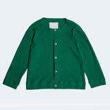 ラウンドネックワッフルカーディガン/DAMP ROUND-NECK WAFFLE CARDIGAN_GREEN