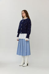 Pearls cable cardigan