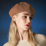 embroidery newsboy cap LIGHTBROWN