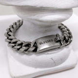 [BLESSEDBULLET]STEEL LINE CRUVE CHAIN BRACELET_ANTIQUE SILVER/ANTIQUE GOLD (6563026403446)