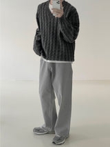 Double twist V neck knit 