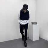クロップパッドデッドフードベスト/[Unisex] Cropped padded hooded vest (2 colors)