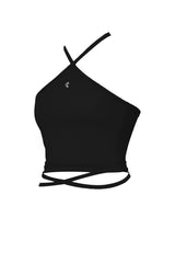2ウェイホルタースパンクロップスリーブレストップ/2-way halter span crop sleeveless top (black)