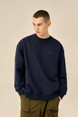 LETTERING LOGO BASIC SWEATSHIRT - NAVY