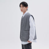[Riversible]Fleece & Padding Vest V2 Gray (6622450614390)