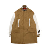 [UNISEX] Reversible Wool-Blend Varsity Coat (Brown) (6656669909110)