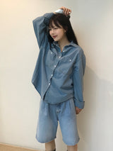 Moana denim half pants 