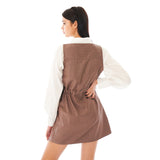 リボンベストワンピース/Ribbon Vest One-piece [Brown]