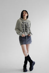 フォトクロップフードTシャツ/Photo Crop Hooded T-shirt (2color)